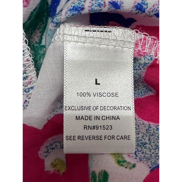 Jaclyn Intimates Pajama Top Paisley Print Collared Viscose Multicolor W L NWOT - Picture 8 of 8